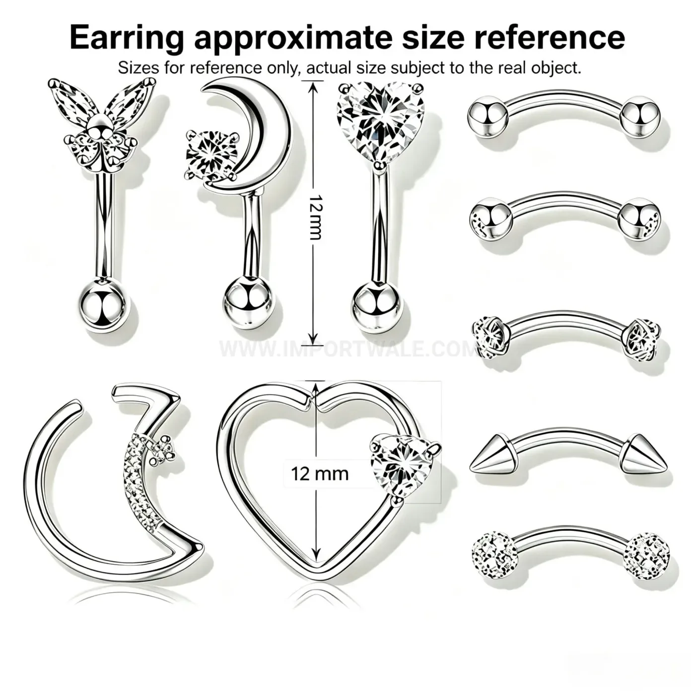 Fashion Versatile Stainless Steel Geometric Body Piercing Jewelry Set