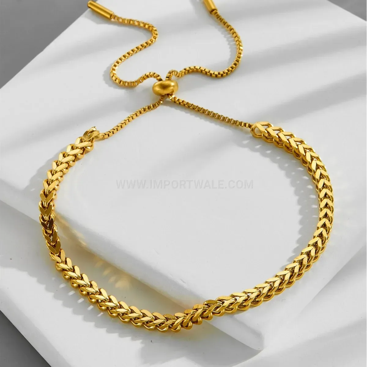 Adjustable Gold Plated Titanium Steel Chain Bracelet