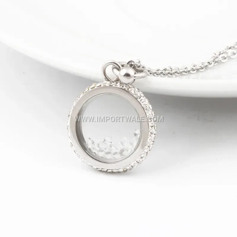 Hollow Heart Stainless Steel Rhinestone Clavicle Chain Necklace