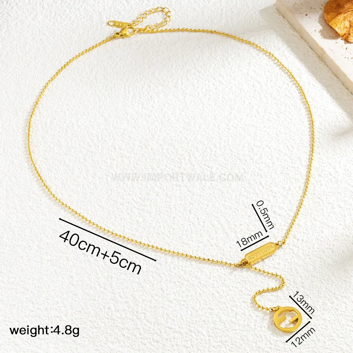 Trendy Gold Plated Four Leaf Clover Flower Pendant Necklace