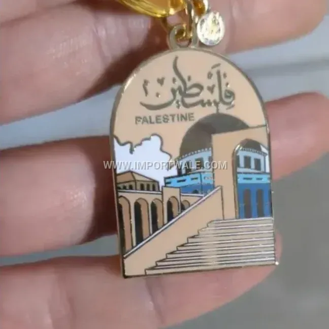 Gold Plated Stainless Steel Map Outline Geometric Charm Pendant