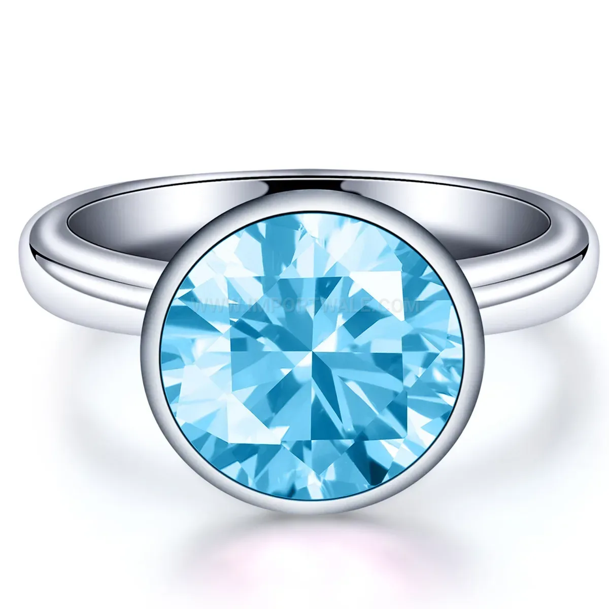 Designer Vibrant Cubic Zirconia Stainless Steel Solitaire Ring