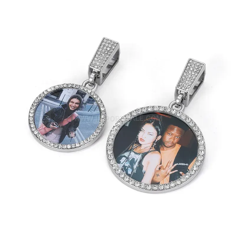Custom Photo Frame Zinc Alloy Iced Out Pendant
