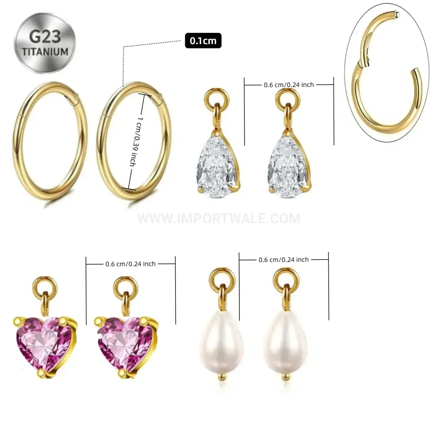 Chic G23 Titanium Seamless Clicker Hoop and Stud Body Piercing Set