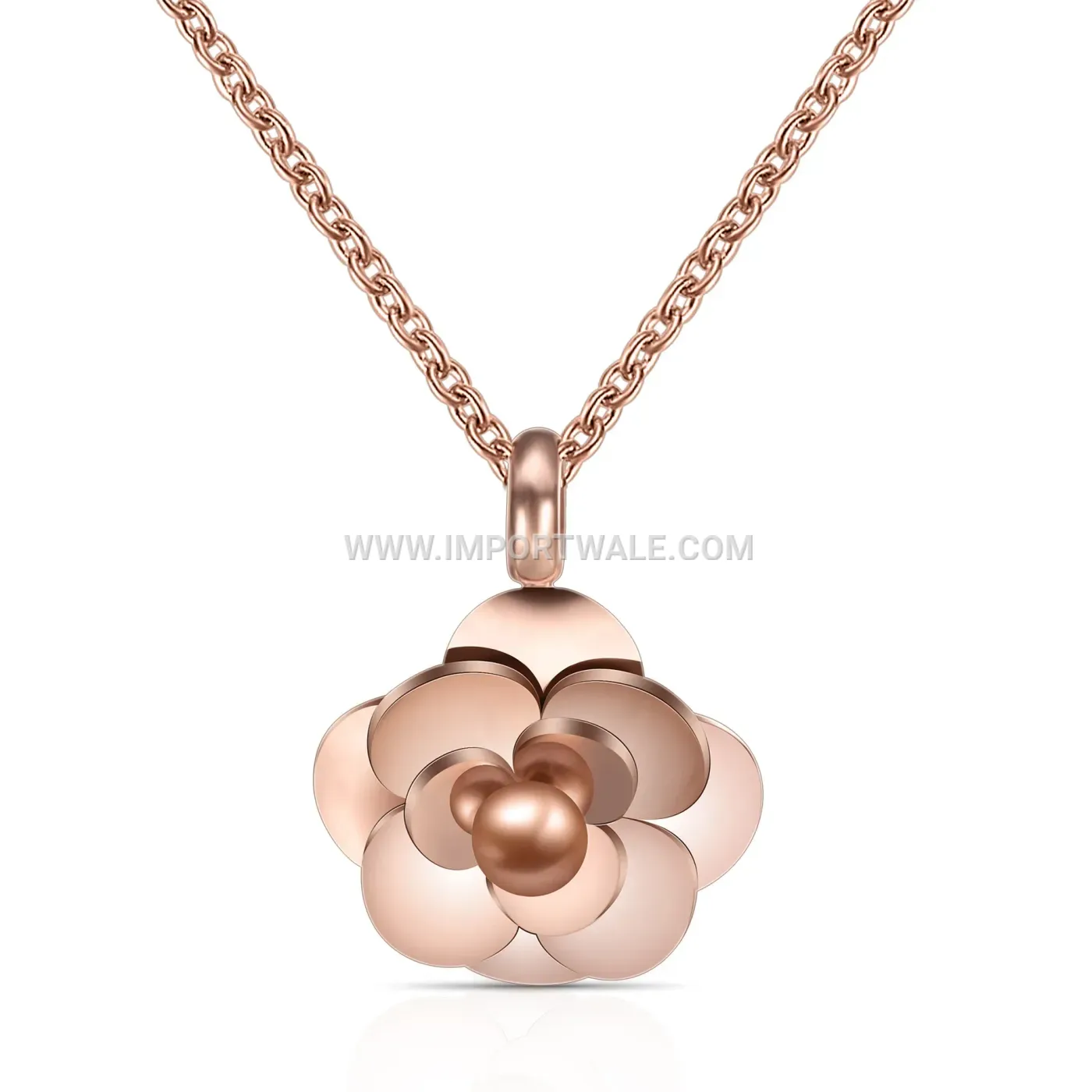 Rose Flower Stainless Steel Minimalist Clavicle Necklace