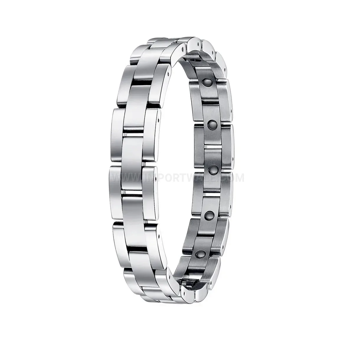 Fashion Sleek Crystal Link Titanium Steel Magnetic Bracelet