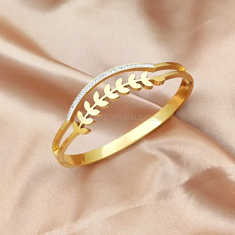 Minimalist Fishbone Titanium Steel Cuff Bracelet