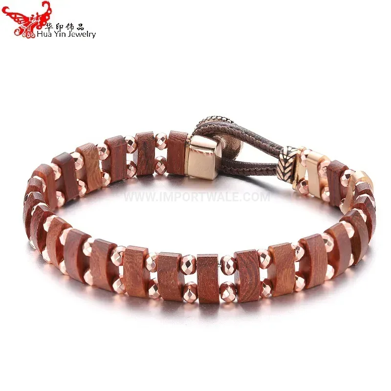 Vintage Redwood Titanium Steel Bio Magnetic Therapy Bracelet