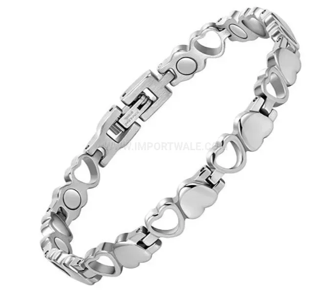 Designer Sweet Heart Steel Magnetic Therapy Bio Bracelet