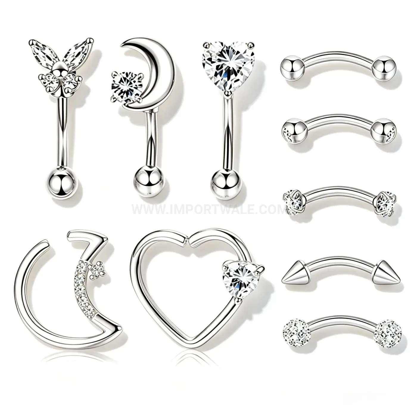 Fashion Versatile Stainless Steel Geometric Body Piercing Jewelry Set