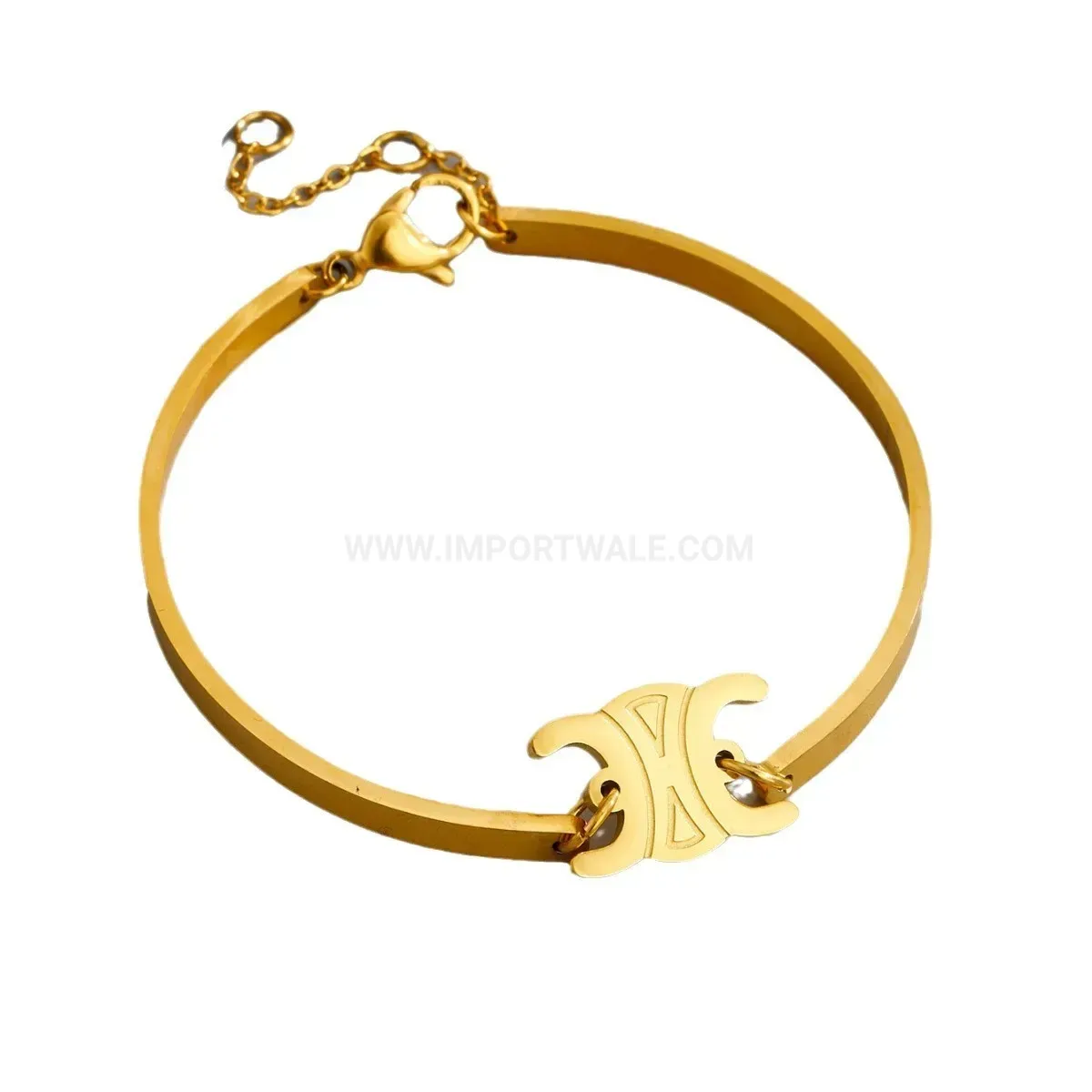 Stylish Vintage Arc de Triomphe Titanium Steel Letter Bracelet