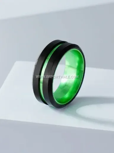 Two Tone Stainless Steel Casual Statement Ring