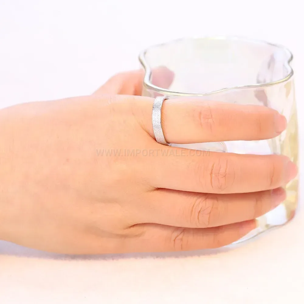 Classic Frosted Titanium Stainless Steel Minimalist Ring 4mm