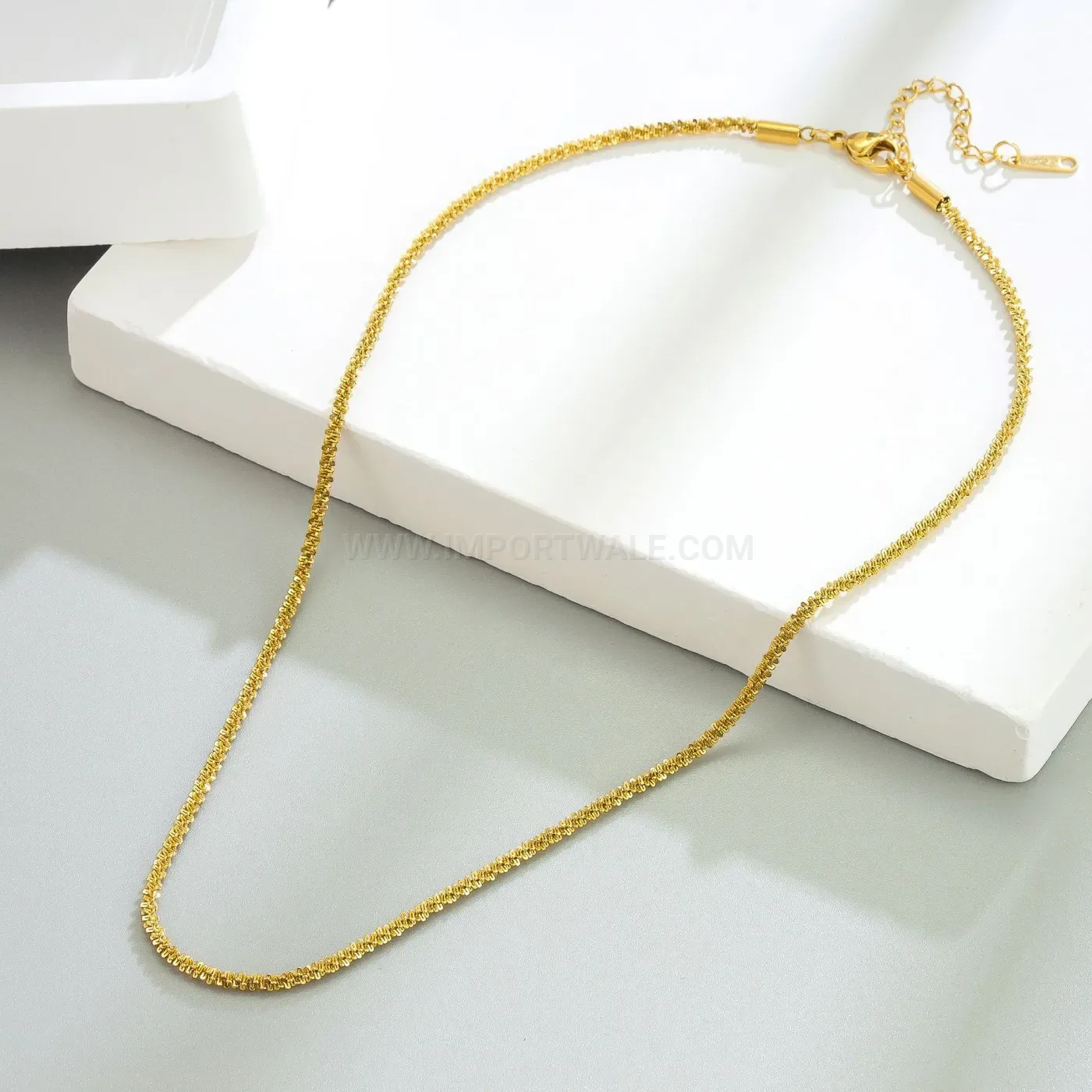 Designer Twisted Rope Chain Stainless Steel Starry Sky Pendant Necklace