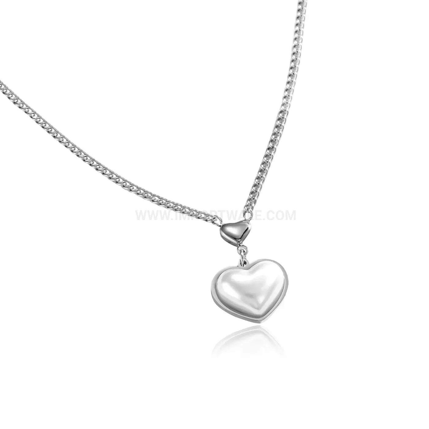 Stylish Vintage Heart Pearl Stainless Steel Pendant Necklace
