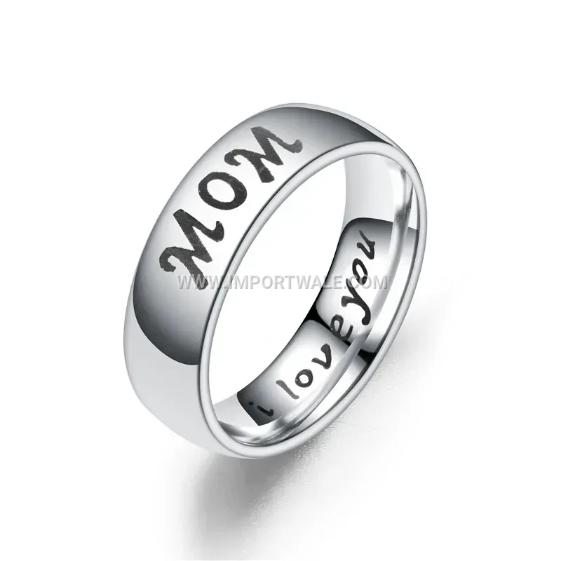 Engraved Family Stainless Steel Band Ring