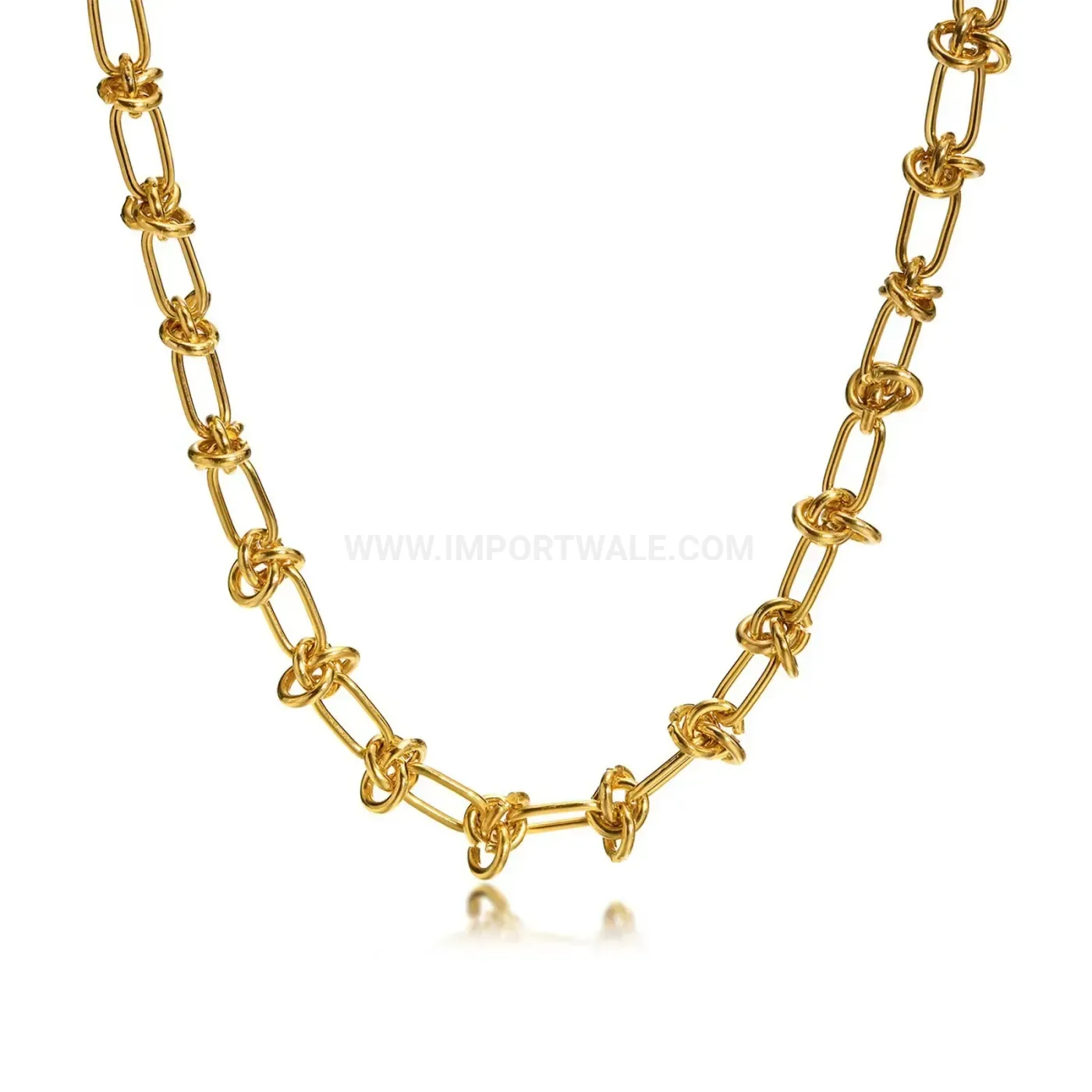 Stylish Gold Knotted Titanium Steel Chain Necklace