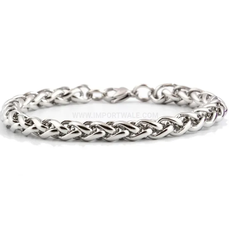 Twisted Rope Chain Titanium Steel Men Bracelet