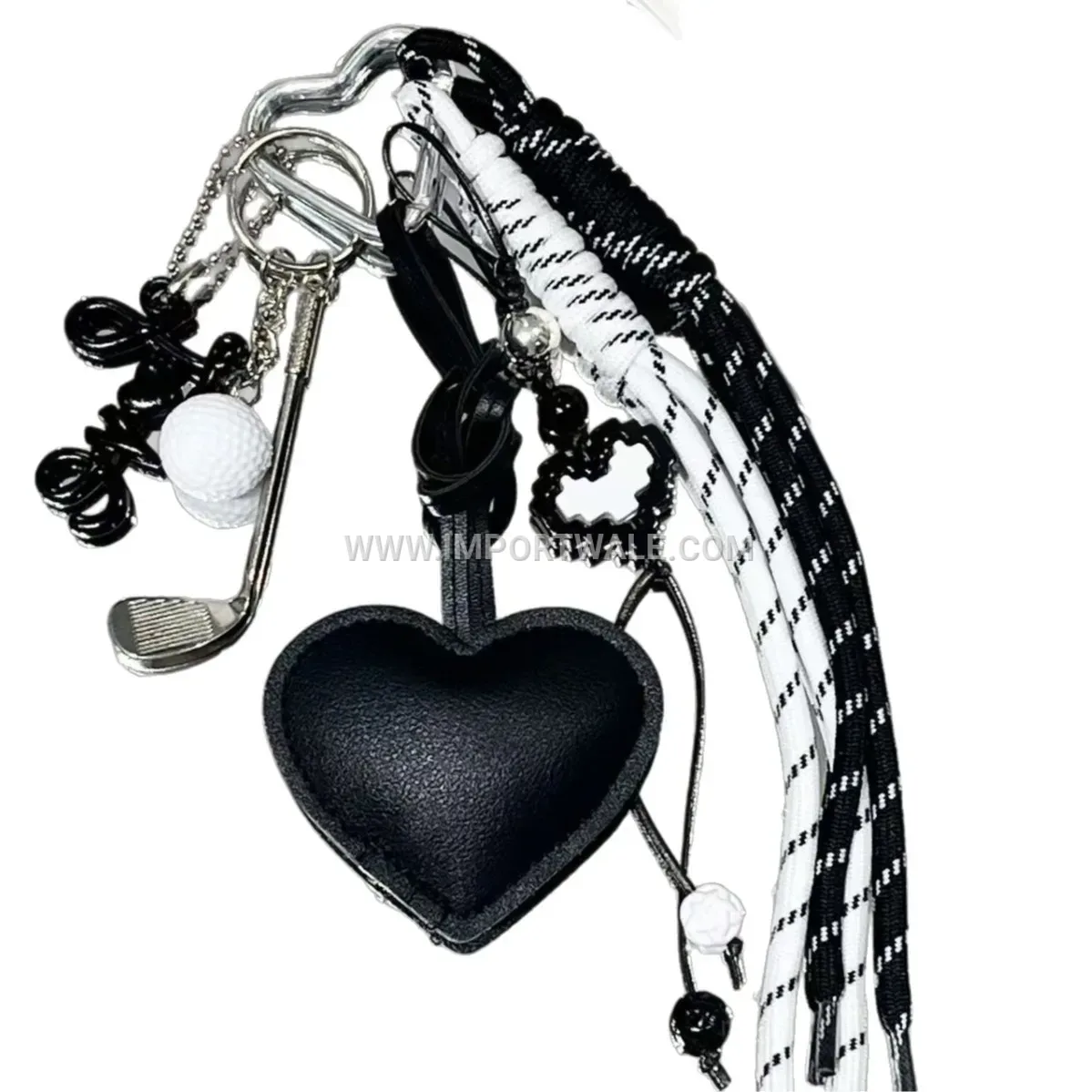 Two Tone Leather Golf Heart Creative Key chains Keychain