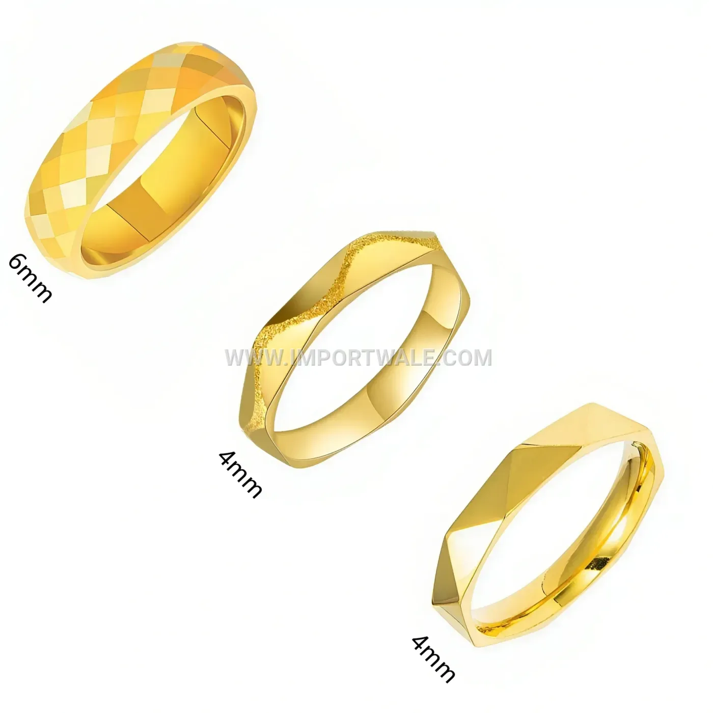 Faceted Geometric Stainless Steel Stacking Ring Set