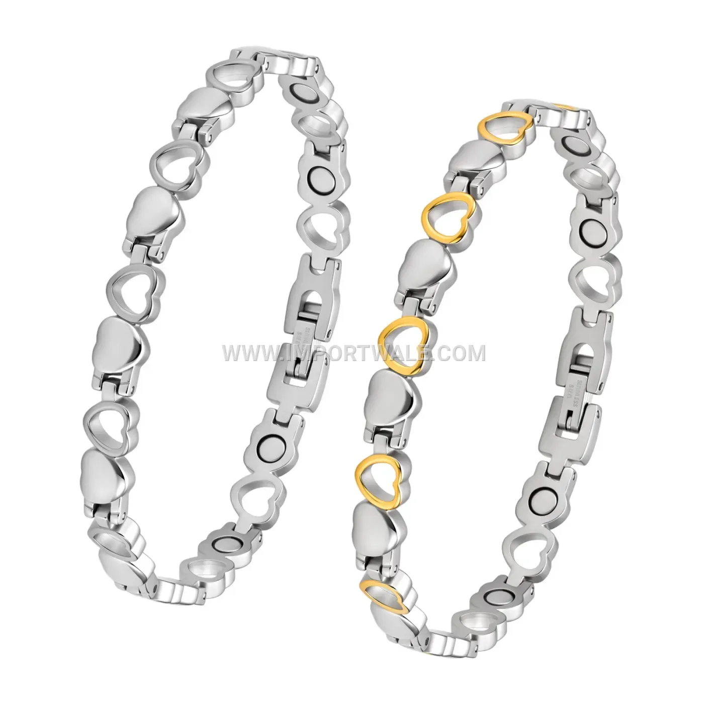 Women's 18k Gold Plated Pure Titanium Magnetic Heart Bracelet