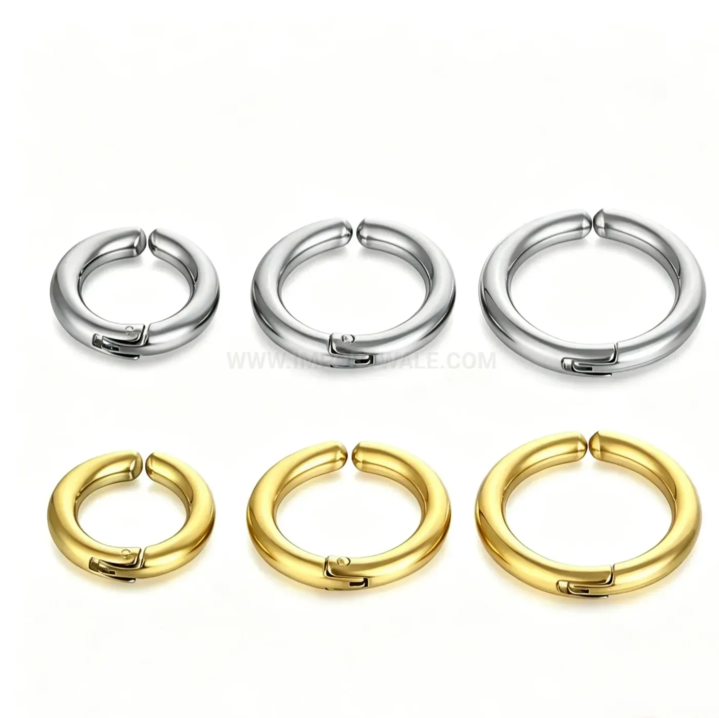 Elegant Multi-Size Plain Round Non-Pierced Ear Cuff Set