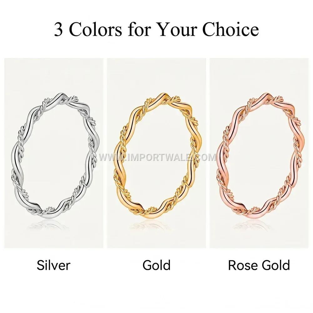 Intertwined Double Strand Twisted Gold Plated Stainless Steel Ring