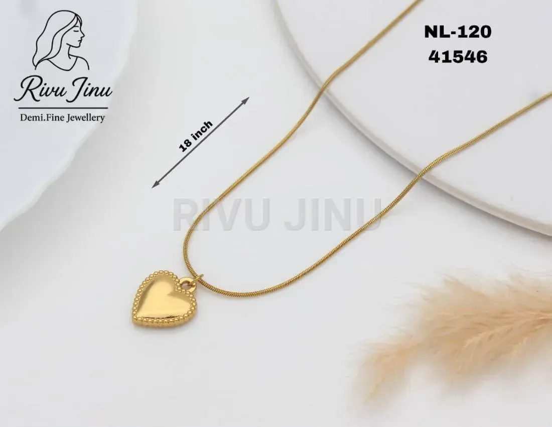 Elegant Gold Tone Stainless Steel Chain Necklace