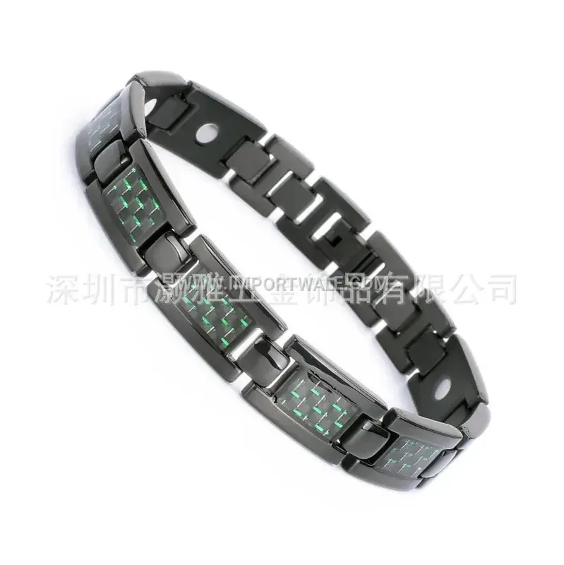 Men Titanium Steel Magnetic Bracelet with Carbon Fiber