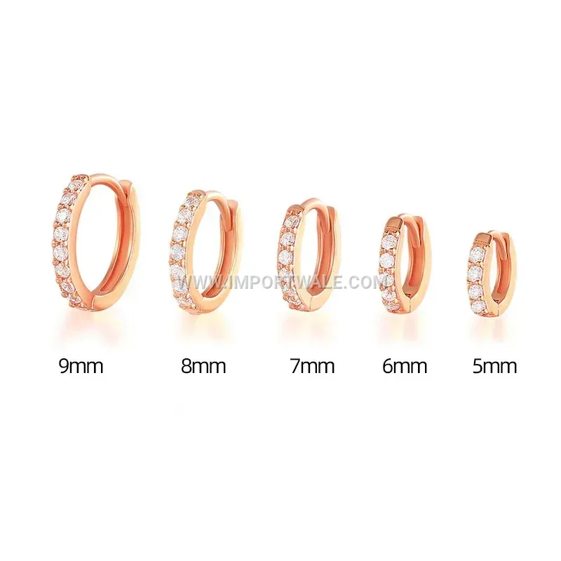 Rhodium Plated Geometric Crystal Hoop Earrings