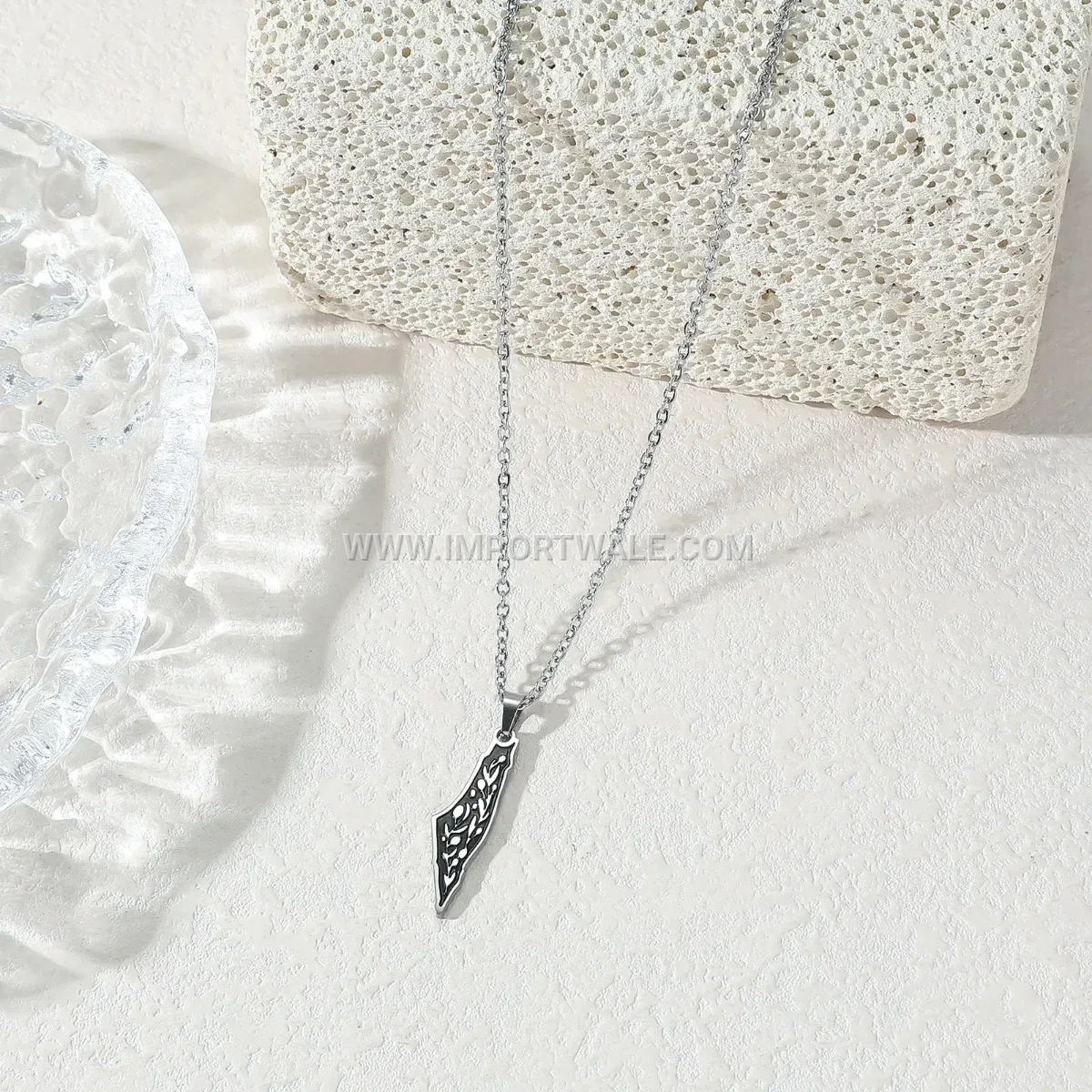 Stainless Steel Arabic Allah Calligraphy Script Pendant Necklace