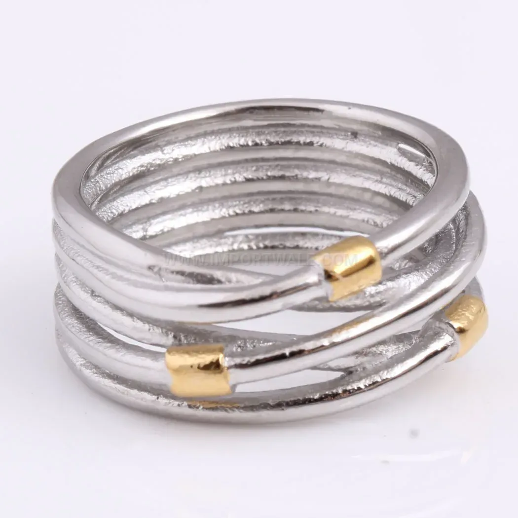 Bold Minimalist Geometric Stainless Steel Line Band Ring