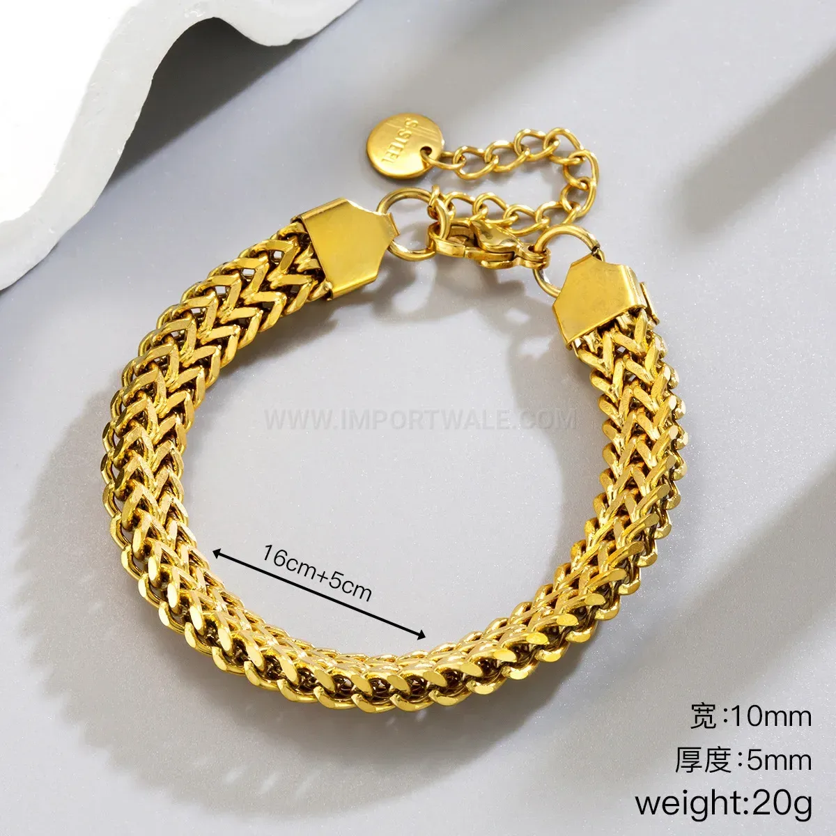 Titanium Steel Wheat Ear Pattern Thick Chain Bracelet