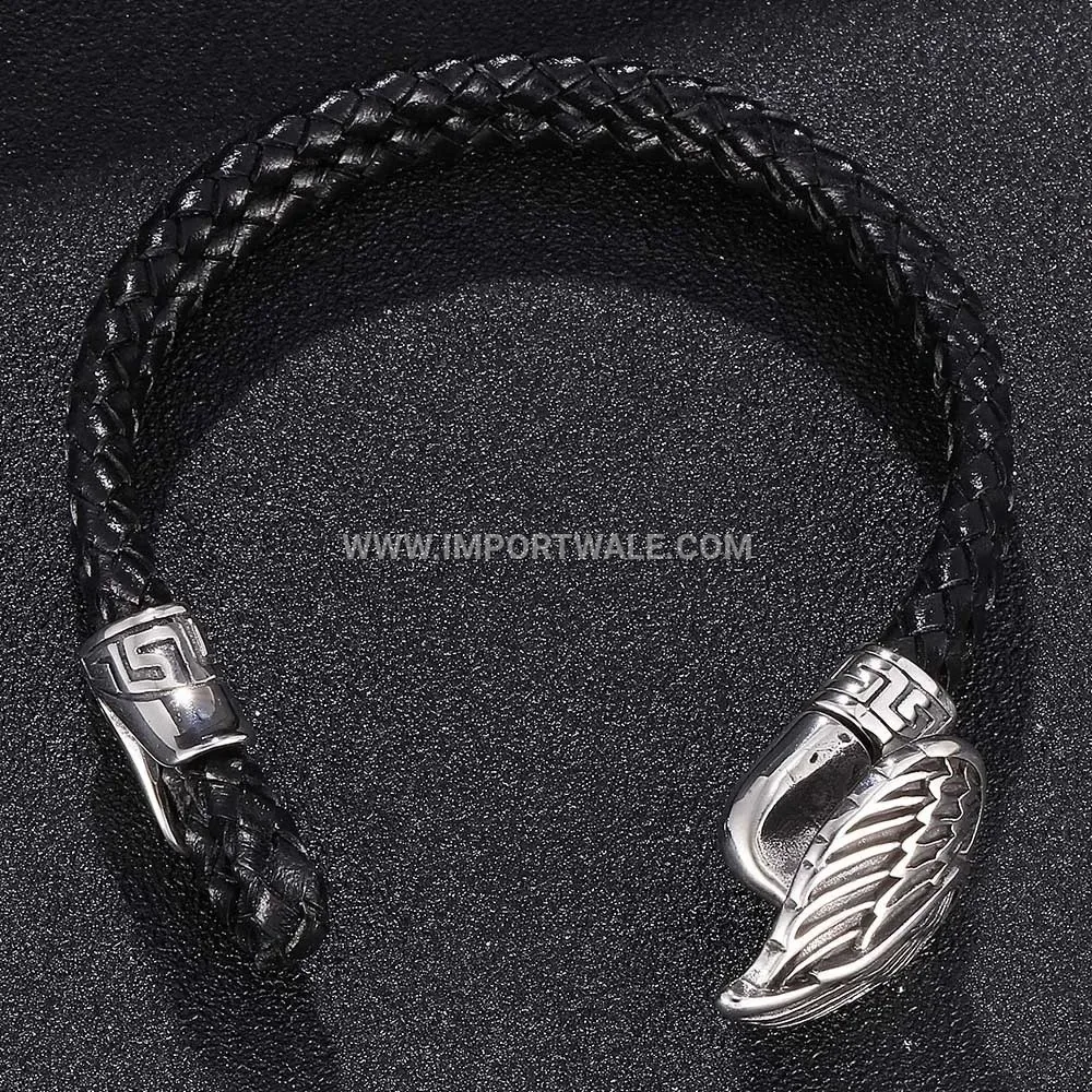 Stainless Steel Footprint Charm Bracelet with Pearl Chain