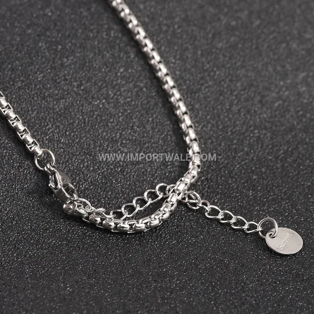 Twisted Stripe Stainless Steel Pendant Necklace