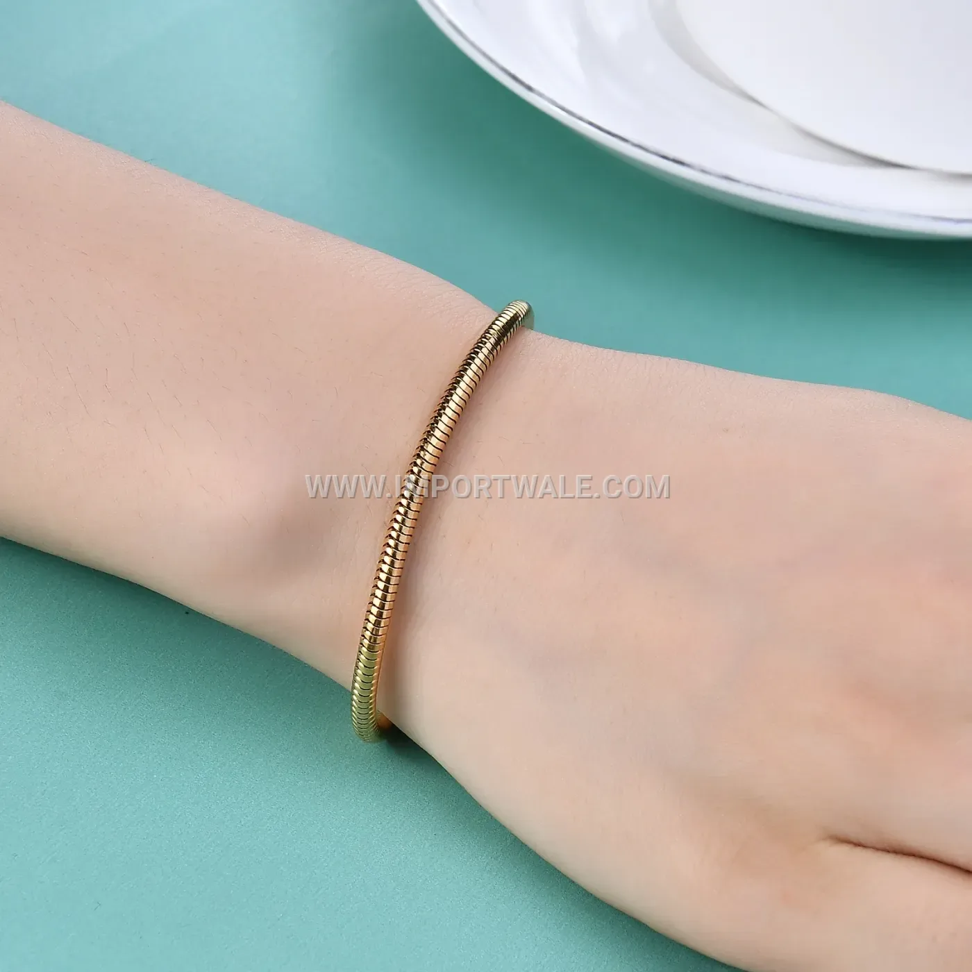 Minimalist 3mm Stainless Steel Round Snake Chain Bracelet