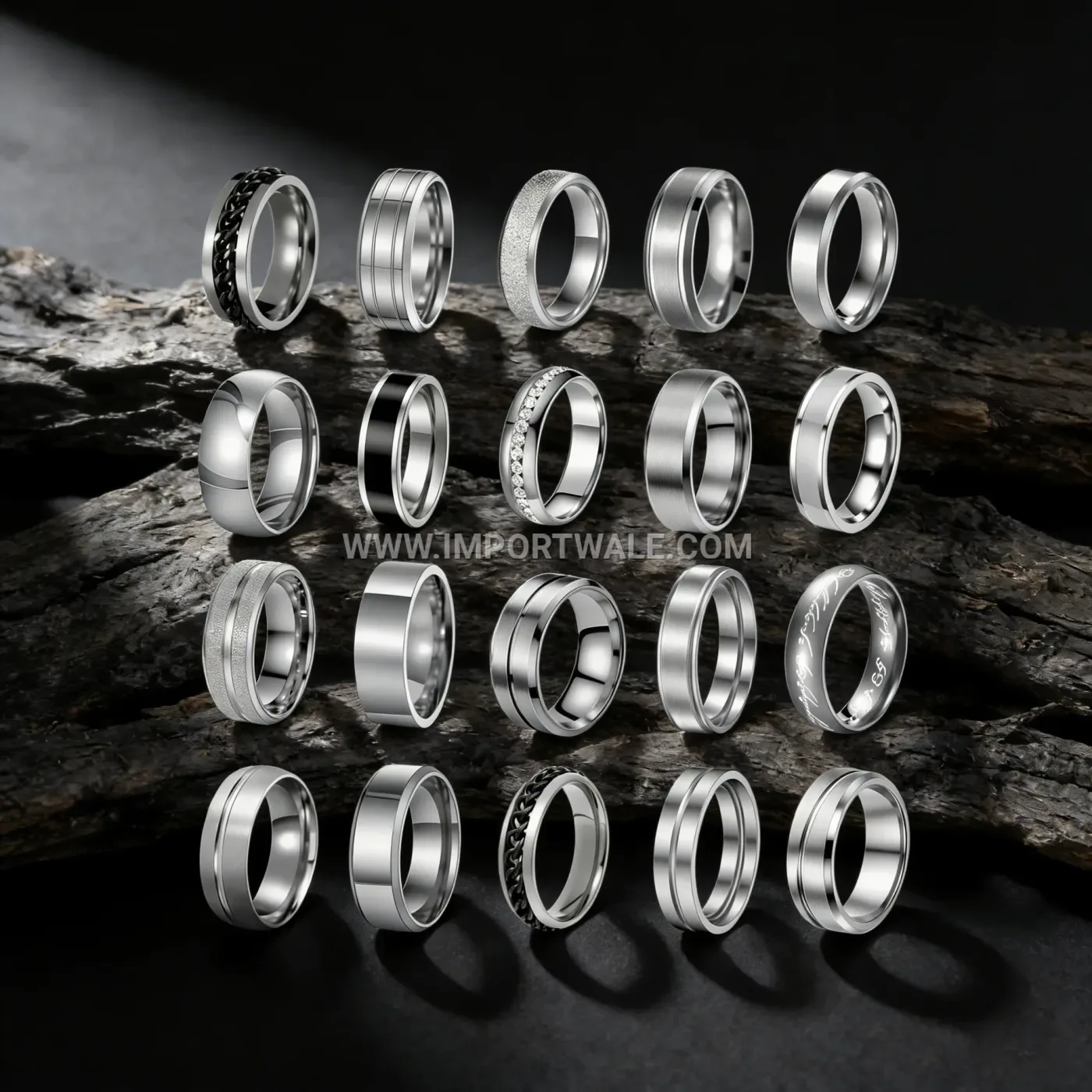 Adjustable Feather Motif Stainless Steel Open Ring