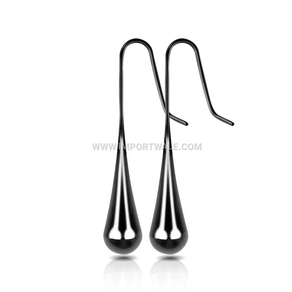 Sleek Teardrop Stainless Steel Stud Earrings