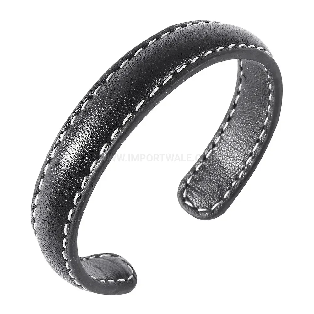 Minimalist Vintage Genuine Leather Bangle Wristband for Men and Women