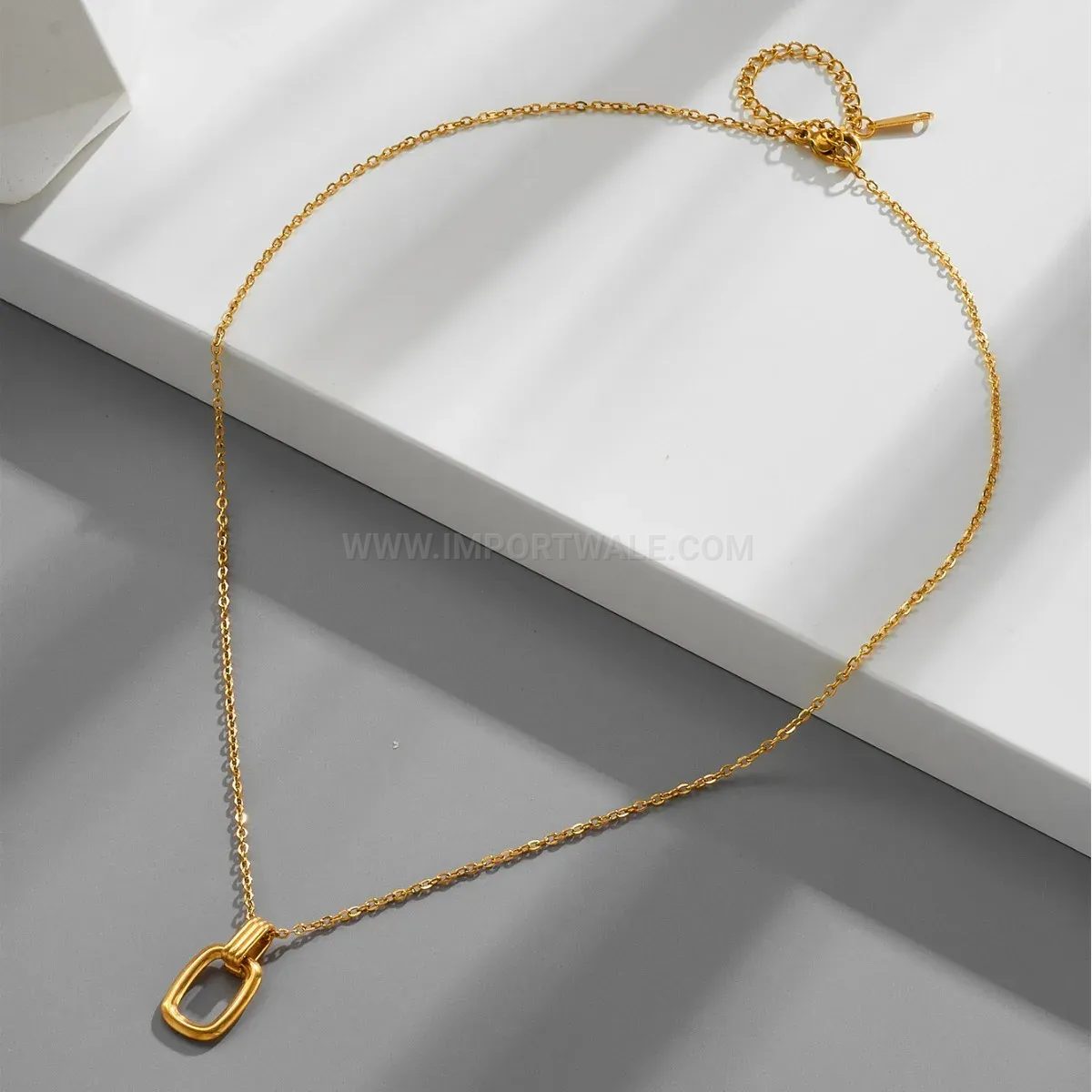 Minimalist Interlocking Double Ring Titanium Steel Necklace
