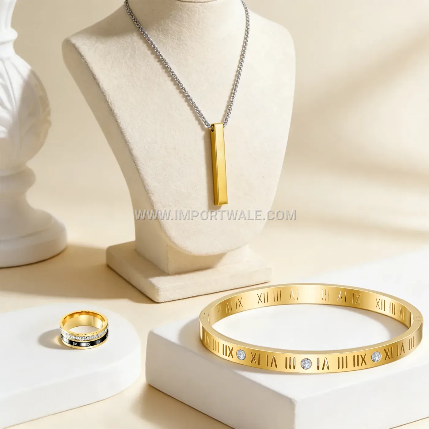 Roman Numeral Gold Plated Stainless Steel Set