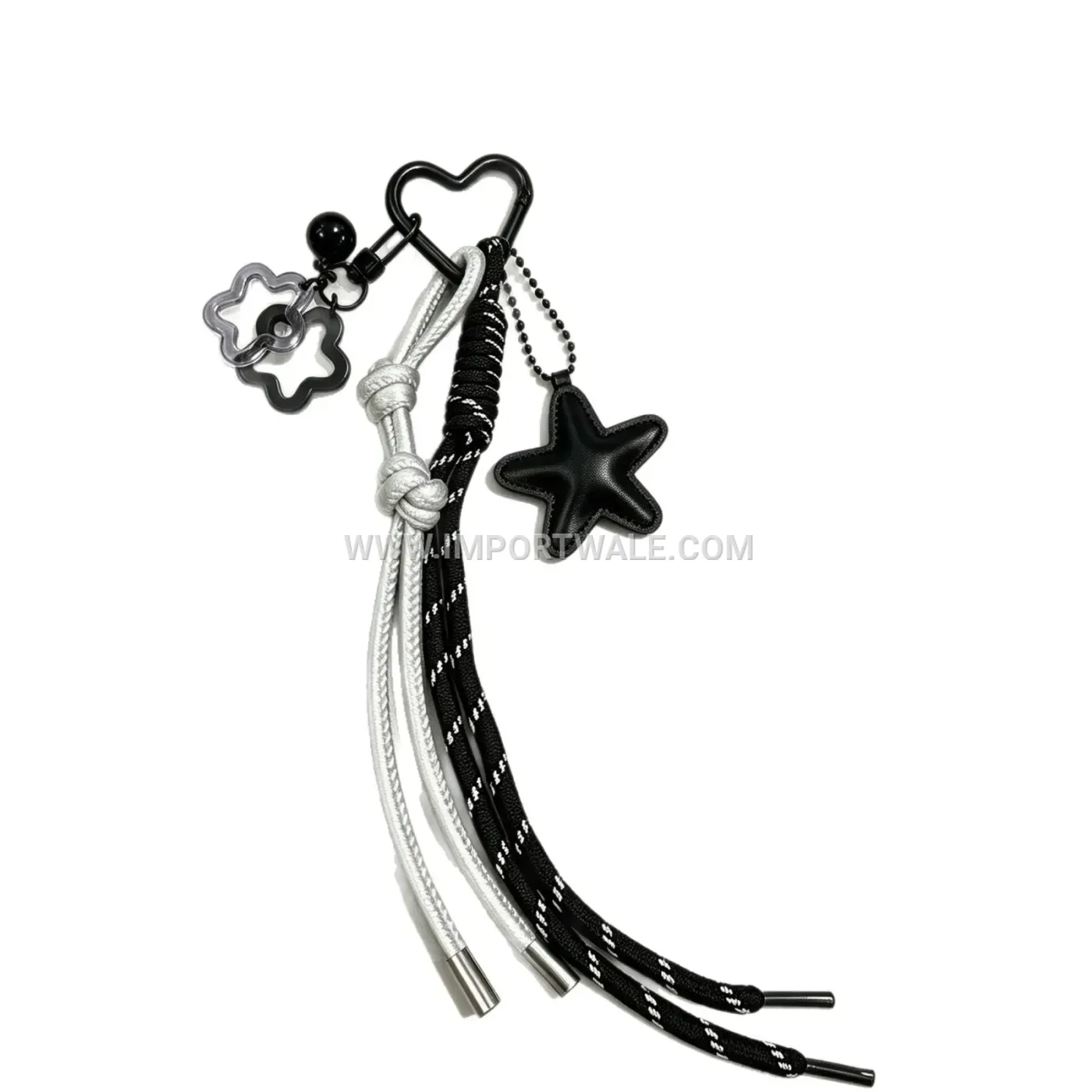Acrylic Star Charm with Woven Cord Keychain