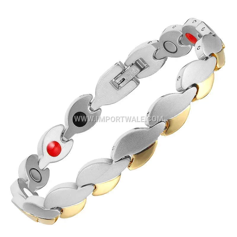 Vacuum Plated Stainless Steel Geometric Magnetic Bracelet