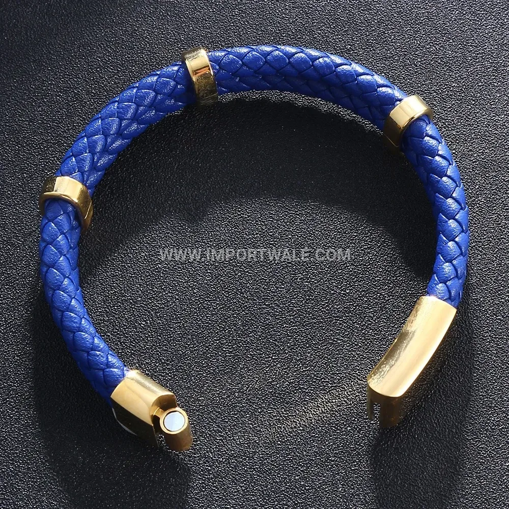 Adjustable Stainless Steel Nail Bangle with 18K Gold Plating