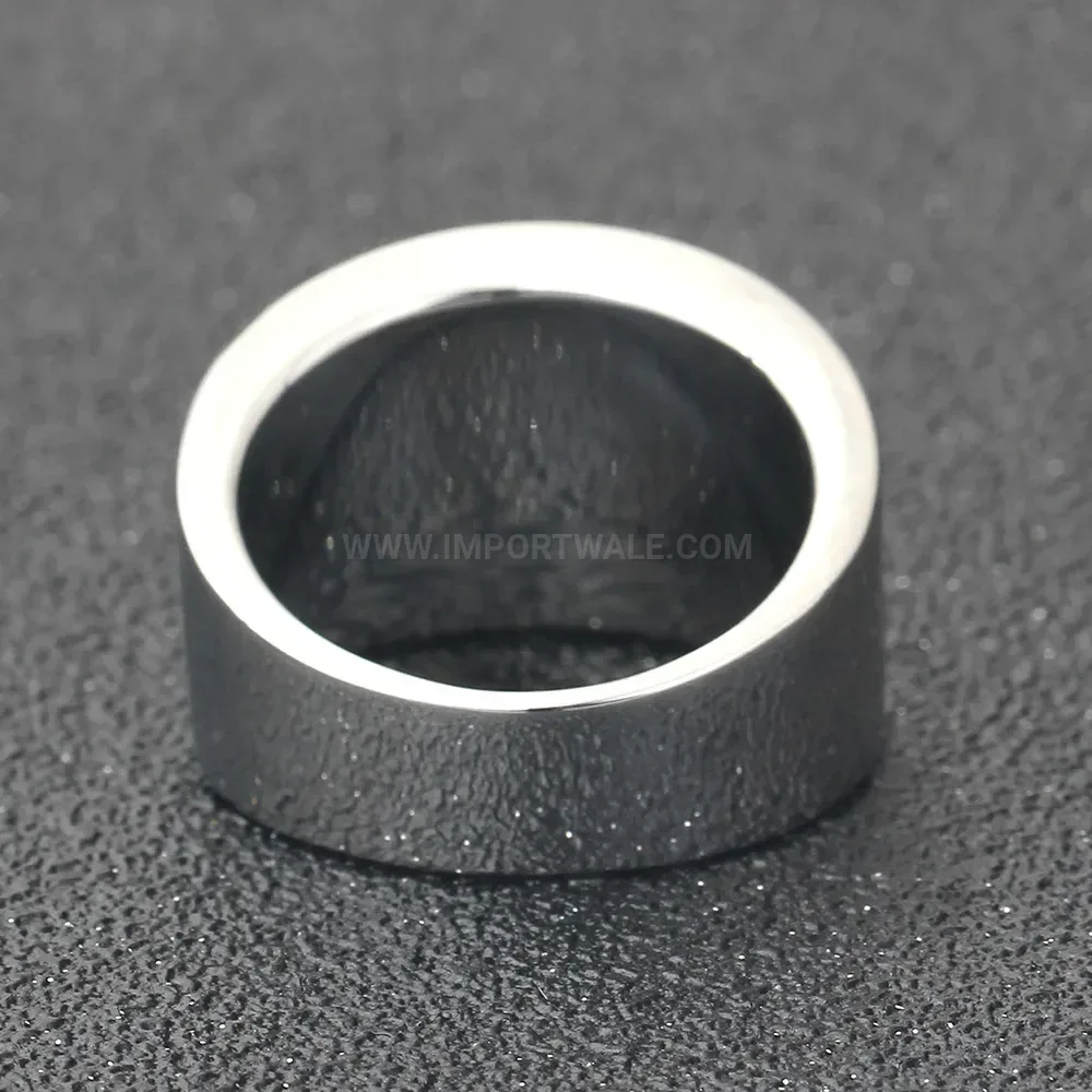 Premium Vintage Black Stainless Steel Glass Inset Ring