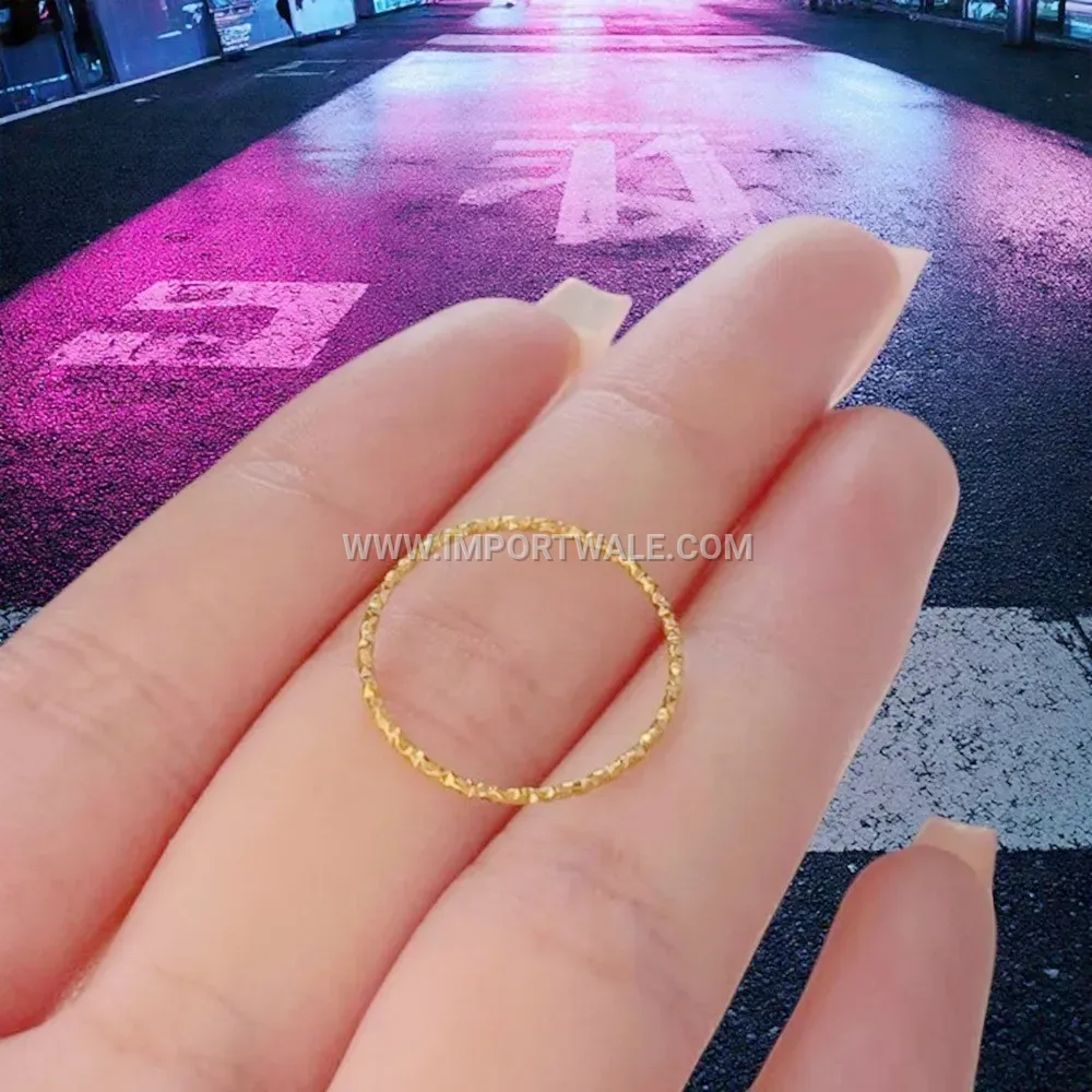 Minimalist Textured Stackable Stainless Steel Band Ring