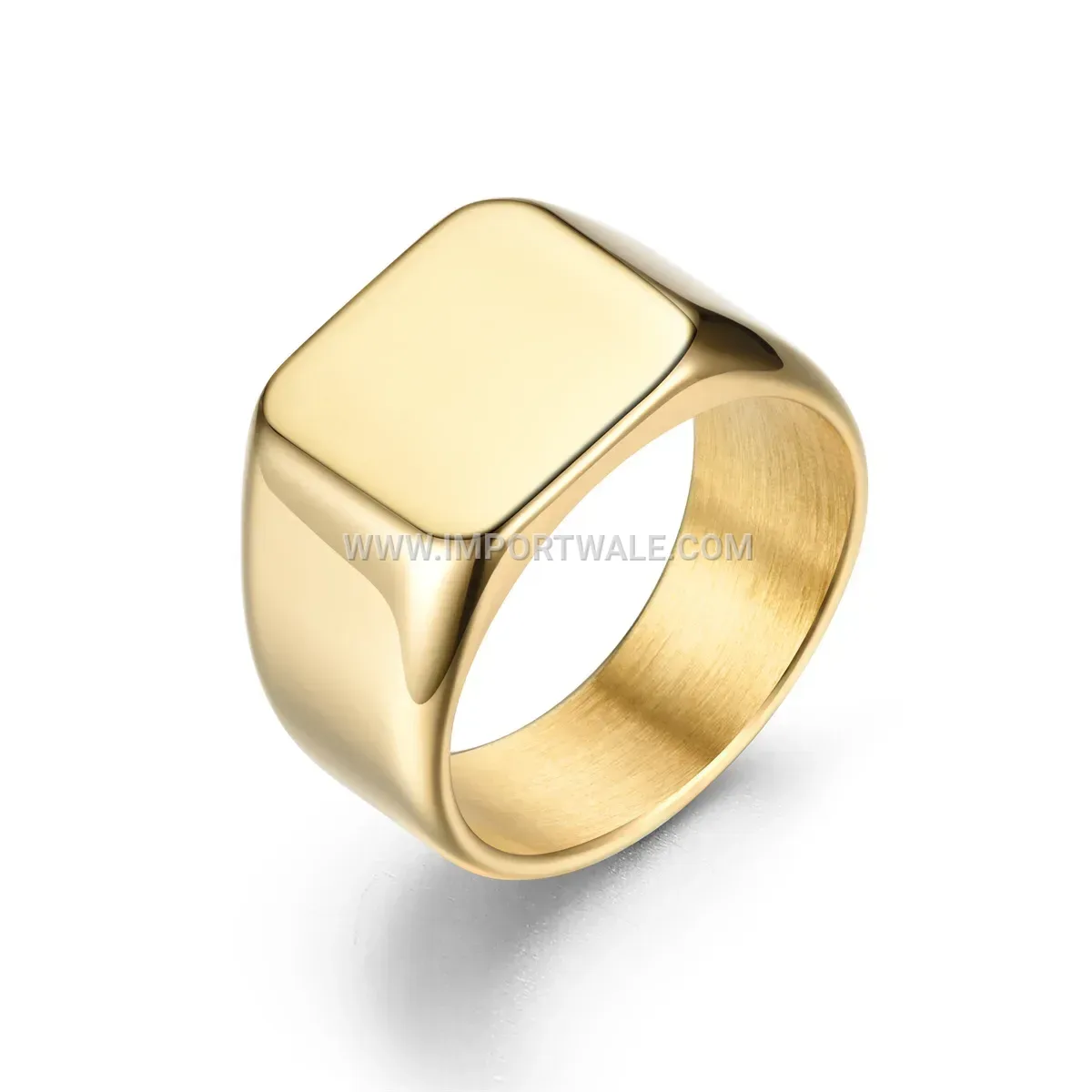 Minimalist Polished Stainless Steel Flat Top Ring