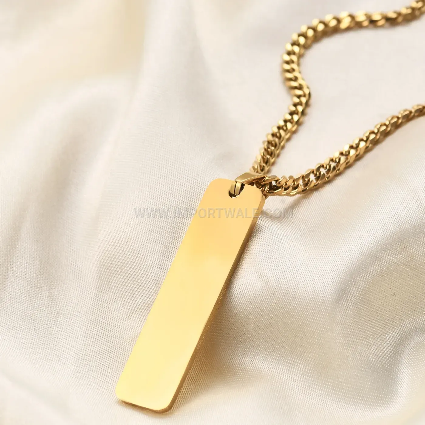 Minimalist Stainless Steel Dog Tag Pendant Chain Necklace