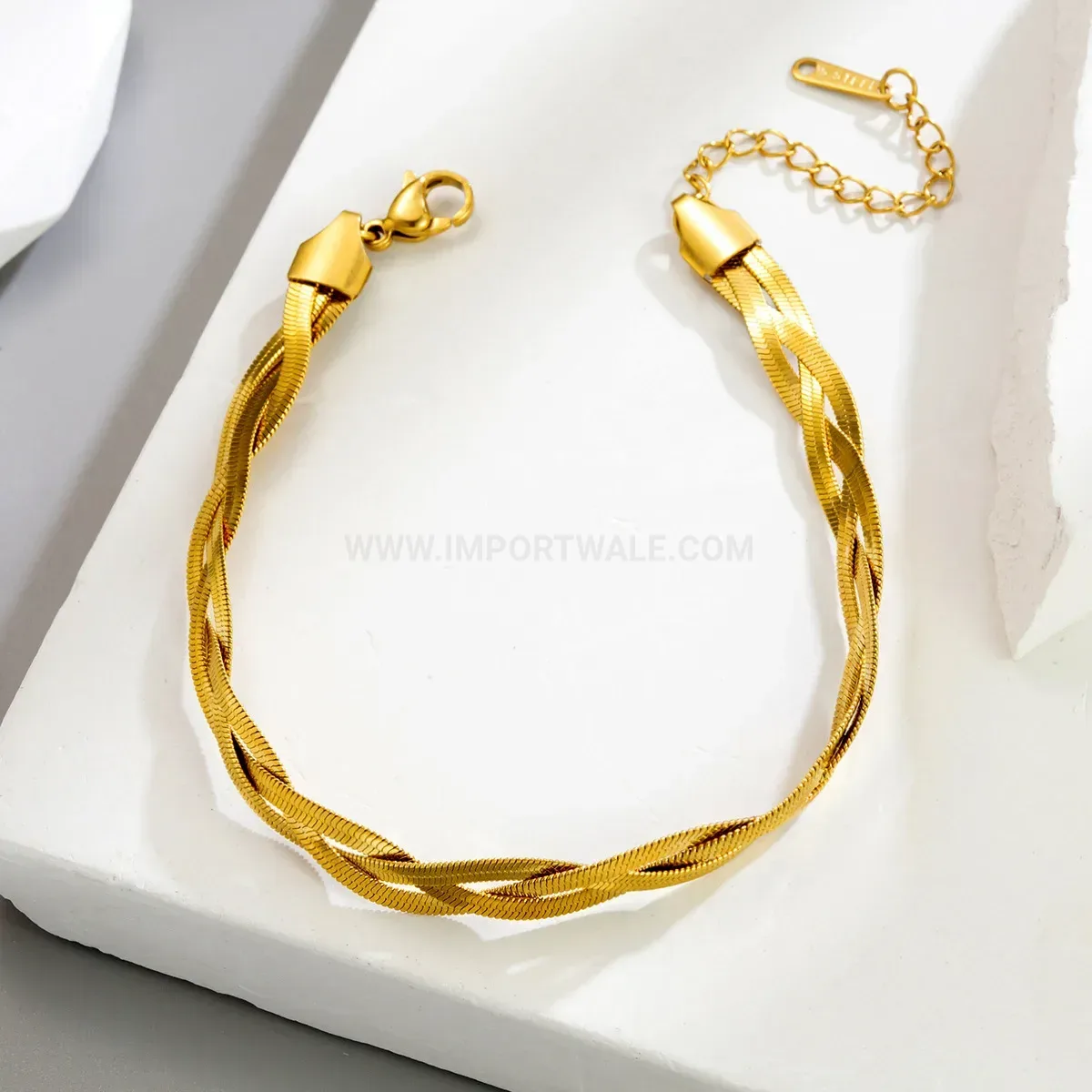Triple Strand Braided Stainless Steel Snake Chain Bracelet