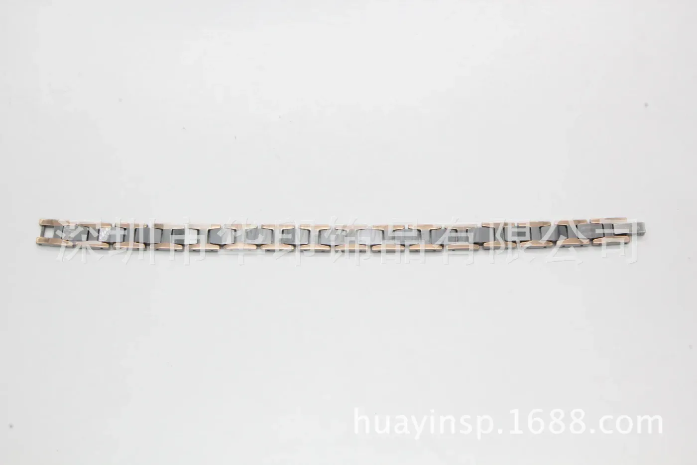 Tungsten Steel Two-Tone Rose Gold Bio Magnetic Link Bracelet